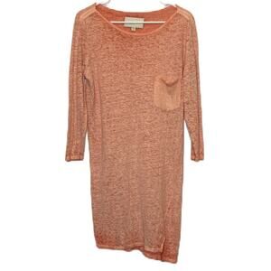 Brochu Walker Shirt Pink Coral Linen Burnout Women's Top Size M